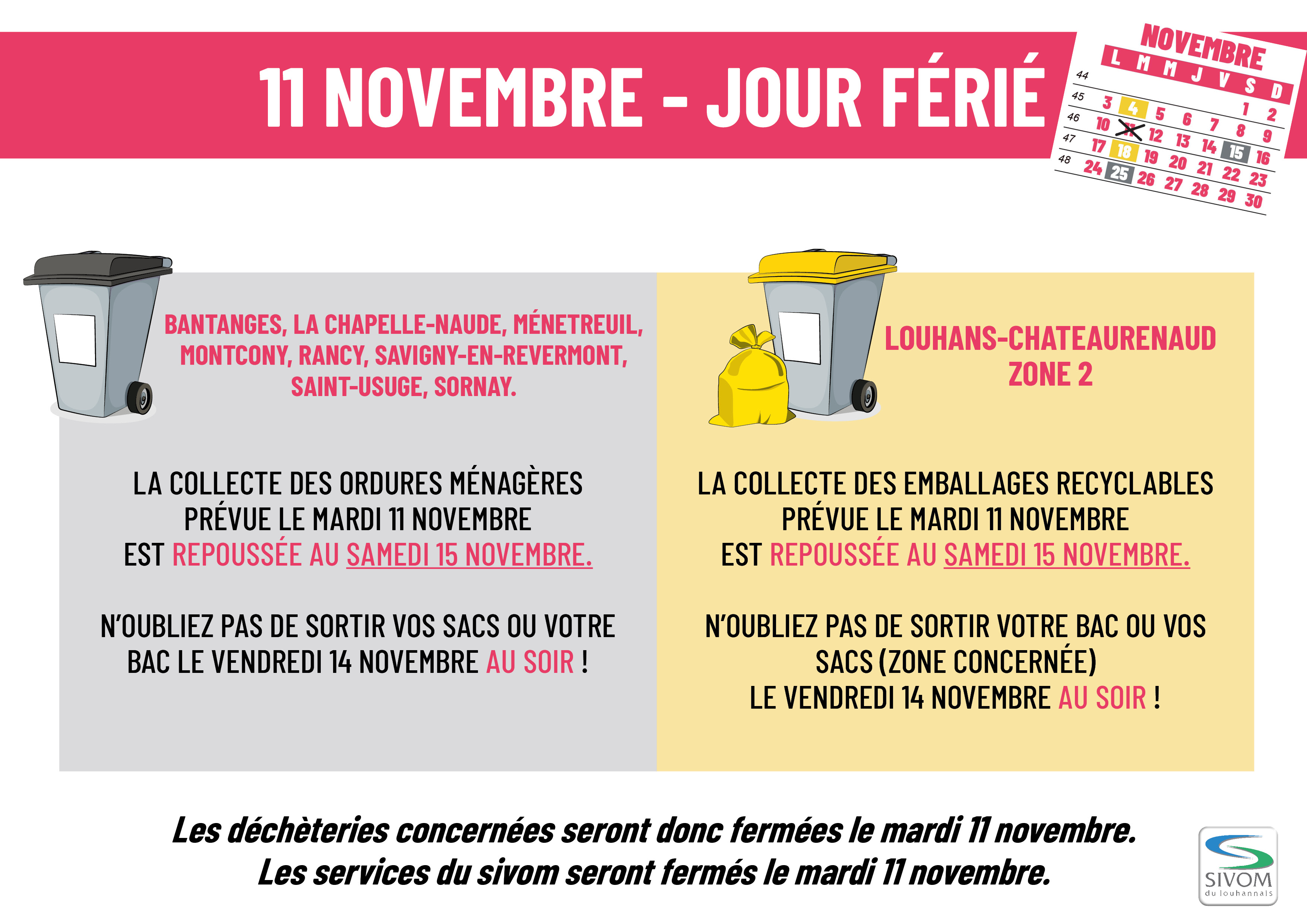 Collecte repoussee 11 novembre
